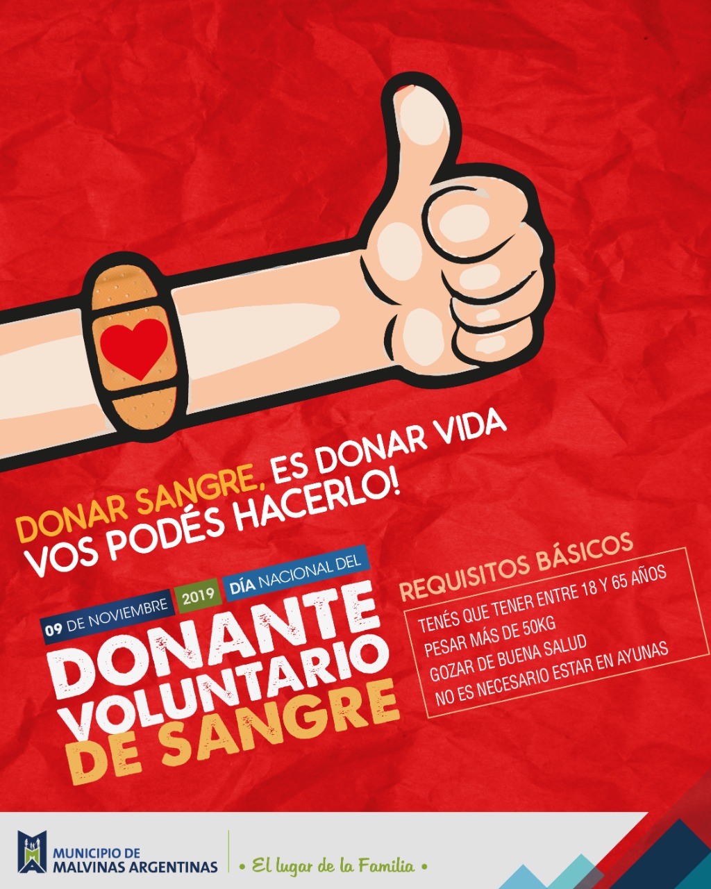Se celebrará el Día Nacional del Donante de Sangre en el Hospital de Trauma  | Municipio de Malvinas Argentinas